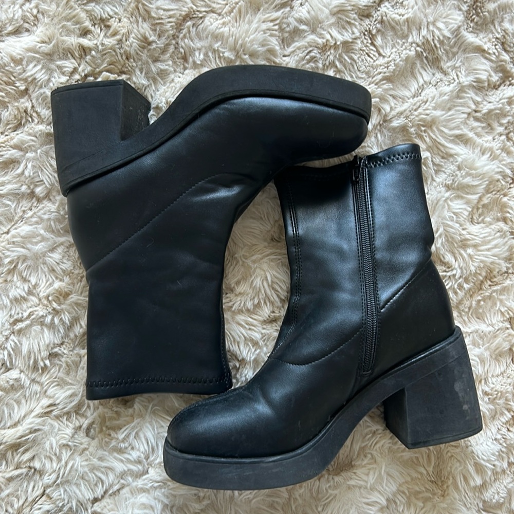 A NEW DAY black square toe boots